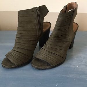 Army Green Heeled Booties